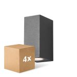 Multipack 4x D'Lite Wall Light Vrebos Black Up & Down | IP54 - Suitable For 2x GU10